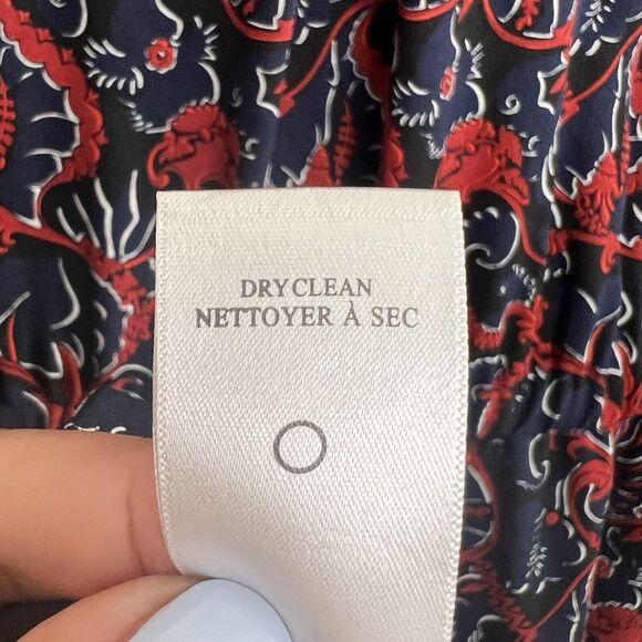 A.L.C. Dress Womens Size 2 Sullivan 100% Silk Floral Tie Waist Long Sleeve s26 - Picture 8 of 10